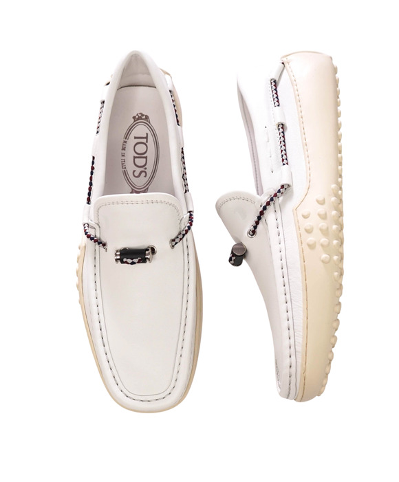 $995 TOD\'S - White Leather Driving Loafers - US 7 (6UK) main image 10